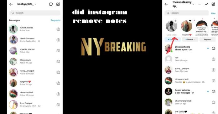 did instagram remove notes